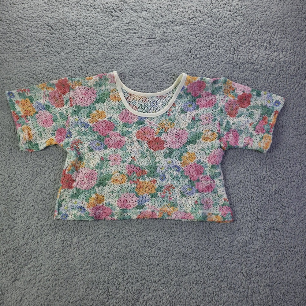 Kane & Co Vintage Floral Crochet Crop Top Womens Medium Multicolor Knit‎ Canada